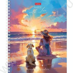 Тетрадь  80л линейка/спираль "В хорошей компании" /ламинация Soft-touch/ ассорти | Фото 1