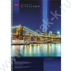 Тетрадь 100л А4 клетка/спираль-перфорация/карман "CityScape" / УФ-лак/ | Фото 1