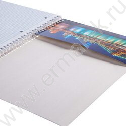 Тетрадь 100л А4 клетка/спираль-перфорация/карман "CityScape" / УФ-лак/ | Фото 3
