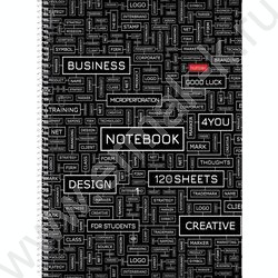 Тетрадь 120л А4 клетка/спираль/тв.обл./4цв.раздел.,многоуров.перфорация "Word matrix" глянц. лам | Фото 1