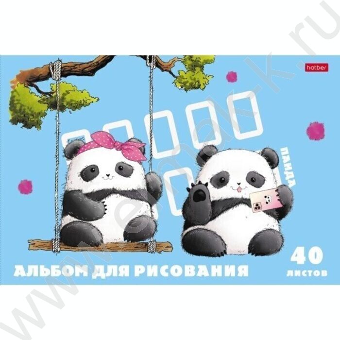 Альбом д/рисования 40л "Плюшевые панды" ассорти | Фото 1