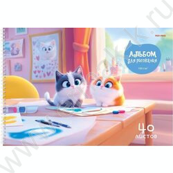 Альбом д/рисования-спираль 40л "Животные-художники" | Фото 1