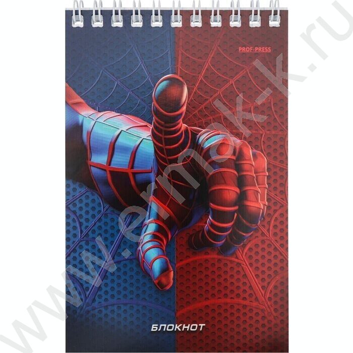 Блокнот  40л А6 спираль "Спайдер синий" ассорти | Фото 5