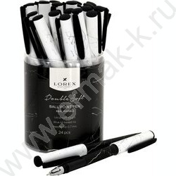 Ручка шар B&W.MARBLE 0,7мм синяя /черно-бел.кругл. корп. ultra-soft touch, резиновый держатель | Фото 5