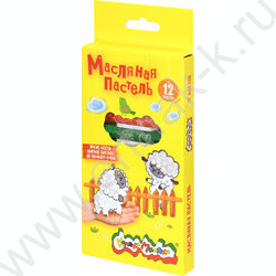 Пастель масляная 12цв шестигранная d=11 мм /картон.кор. | Фото 1