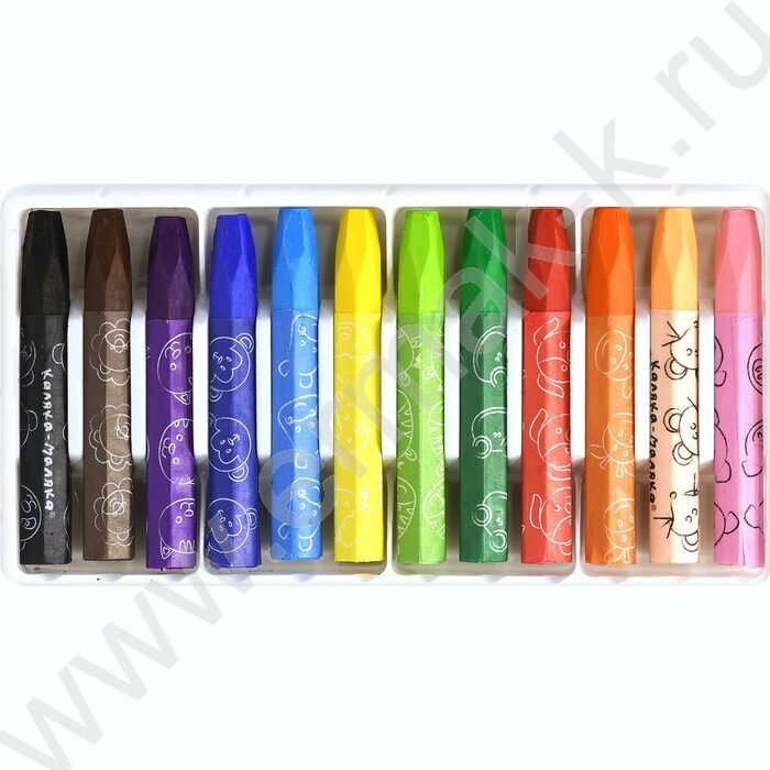 Пастель масляная 12цв шестигранная d=11 мм /картон.кор. | Фото 3