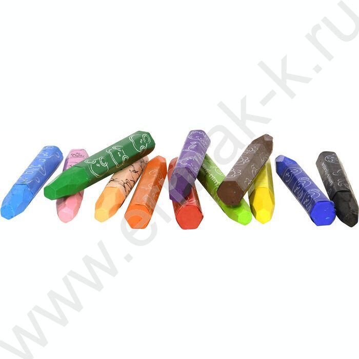 Пастель масляная 12цв шестигранная d=11 мм /картон.кор. | Фото 5