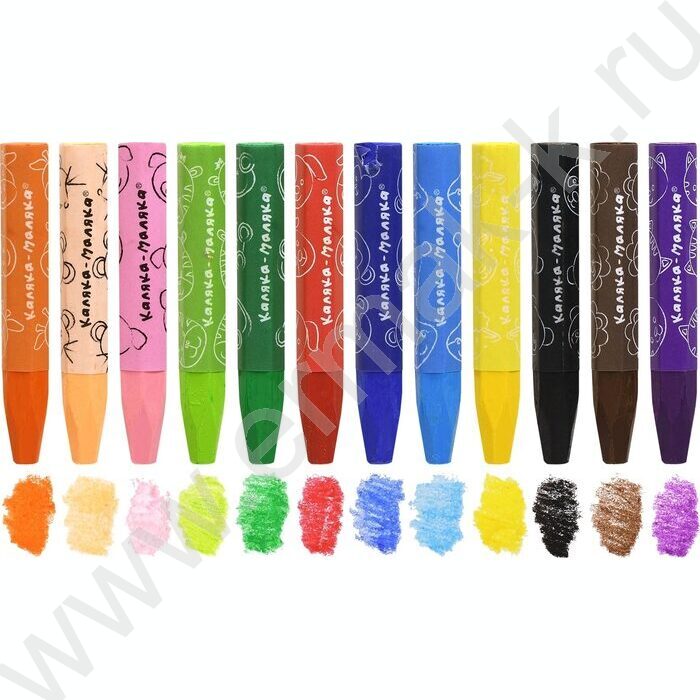 Пастель масляная 12цв шестигранная d=11 мм /картон.кор. | Фото 6