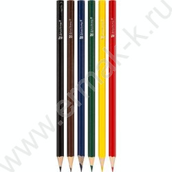Карандаши   6цв Микс для мальчиков /шестигранные /корп. дерев. /карт. коробка, европодвес | Фото 2