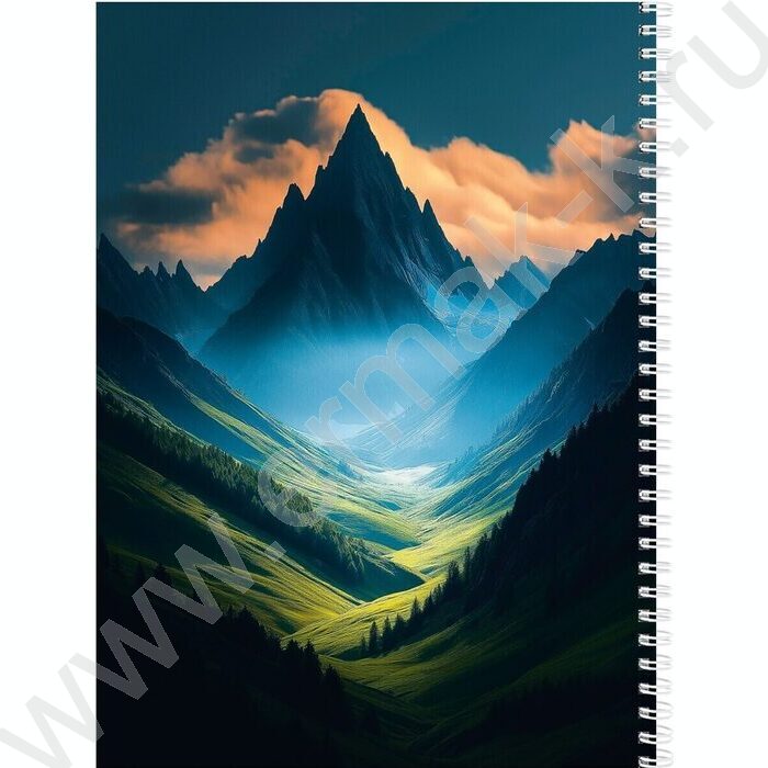 Тетрадь  60л А4 клетка/спираль "Горный пейзаж-4" | Фото 3