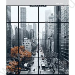 Тетрадь  80л клетка/кольца "Вид на мегаполис" /глянец/лён | Фото 2