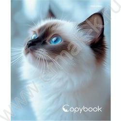 Тетрадь  80л клетка/кольца "Голубоглазая кошка" /глянец/лён | Фото 2