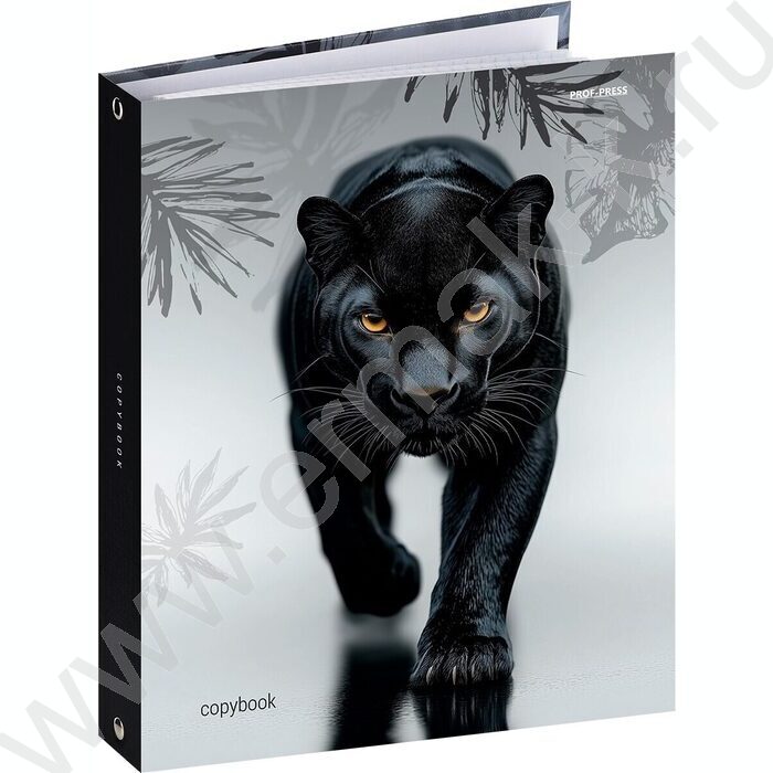 Тетрадь  80л клетка/кольца "Грациозная пантера-2" /глянец/лён | Фото 1