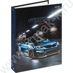 Тетрадь  80л клетка/кольца "Синий автомобиль-8" /глянец/лён | Фото 1