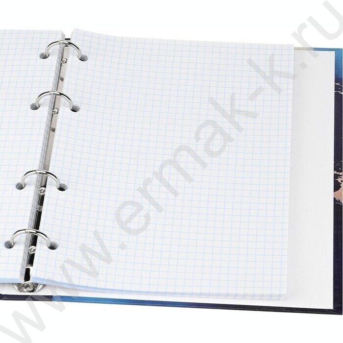 Тетрадь  80л клетка/кольца "Синий мрамор" /глянец/лён | Фото 3