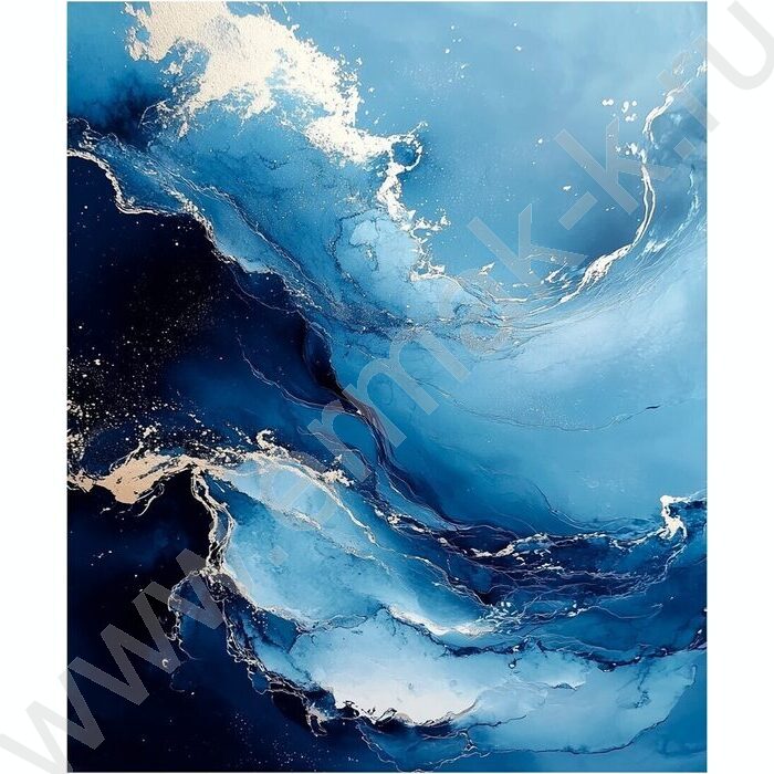 Тетрадь  80л клетка/кольца "Синий мрамор" /глянец/лён | Фото 5