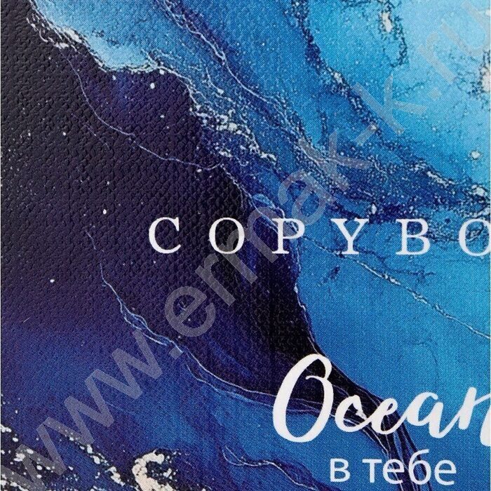 Тетрадь  80л клетка/кольца "Синий мрамор" /глянец/лён | Фото 6