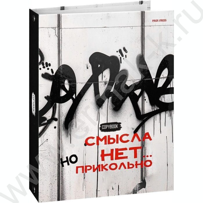 Тетрадь  80л клетка/кольца "Граффтити с красным" | Фото 1