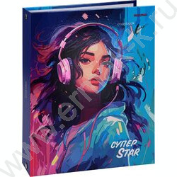 Тетрадь 120л клетка/кольца "Девушка с наушниками" /твин-лак/хол.фольга | Фото 1