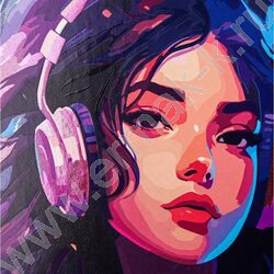 Тетрадь 120л клетка/кольца "Девушка с наушниками" /твин-лак/хол.фольга | Фото 4