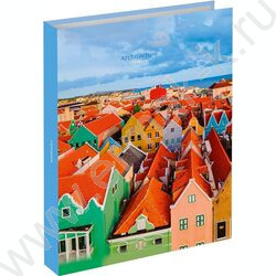 Тетрадь 120л клетка/кольца "Яркая архитектура-2" /твин-лак/хол.фольга | Фото 1