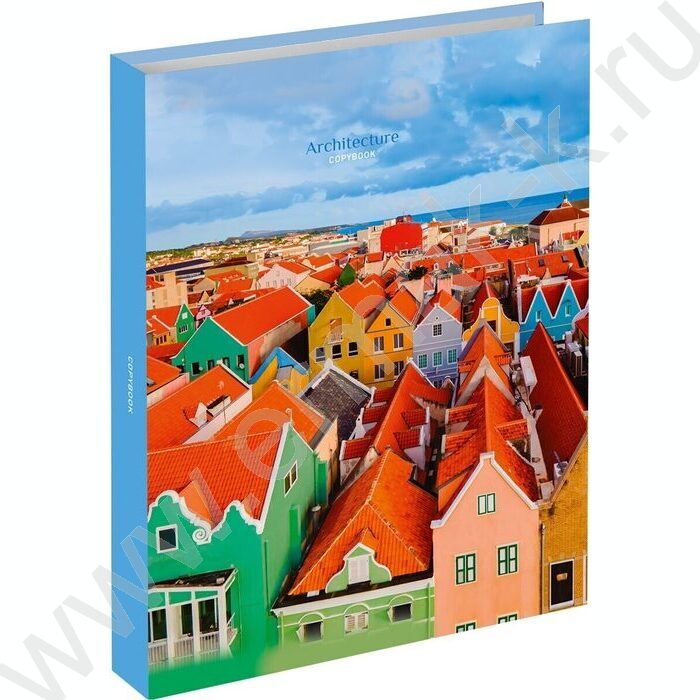 Тетрадь 120л клетка/кольца "Яркая архитектура-2" /твин-лак/хол.фольга | Фото 1