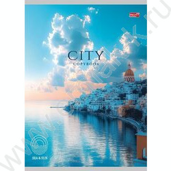 Тетрадь  96л А4 клетка "Город на побережье-1" | Фото 1