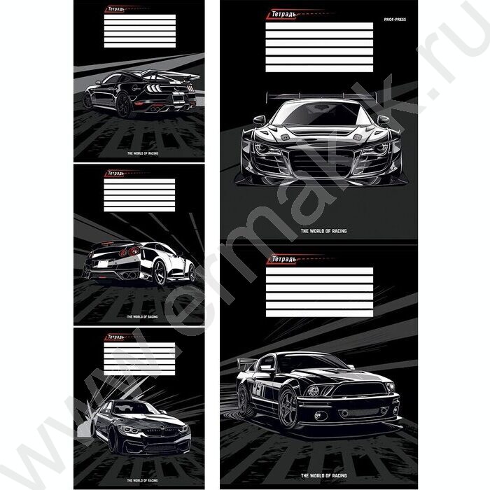 Тетрадь  12л линейка косая "Микс авто" /твин-лак/ 5видов | Фото 1