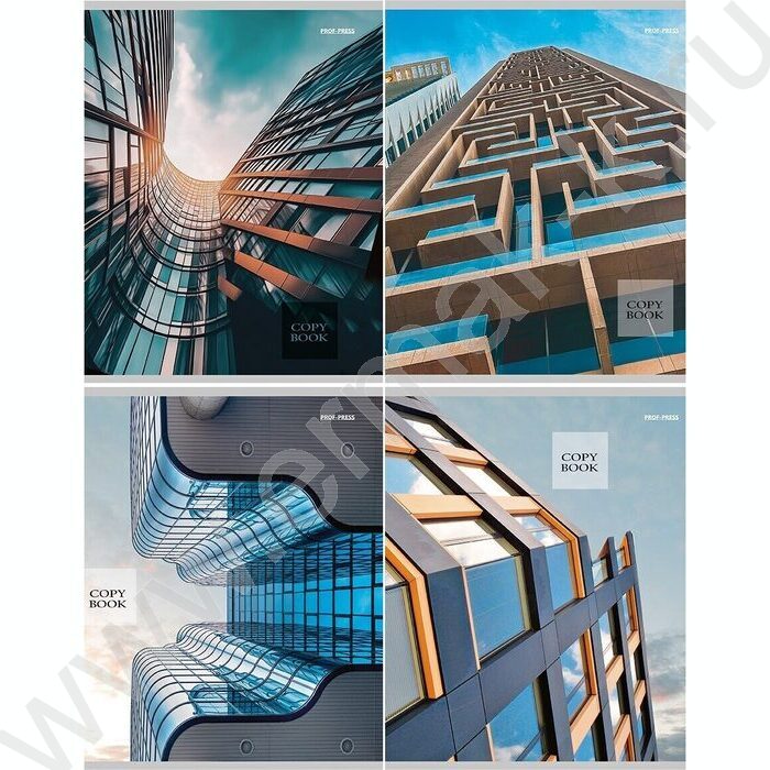 Тетрадь  96л клетка "Необычные архитектурные виды" /лен/ ассорти | Фото 1