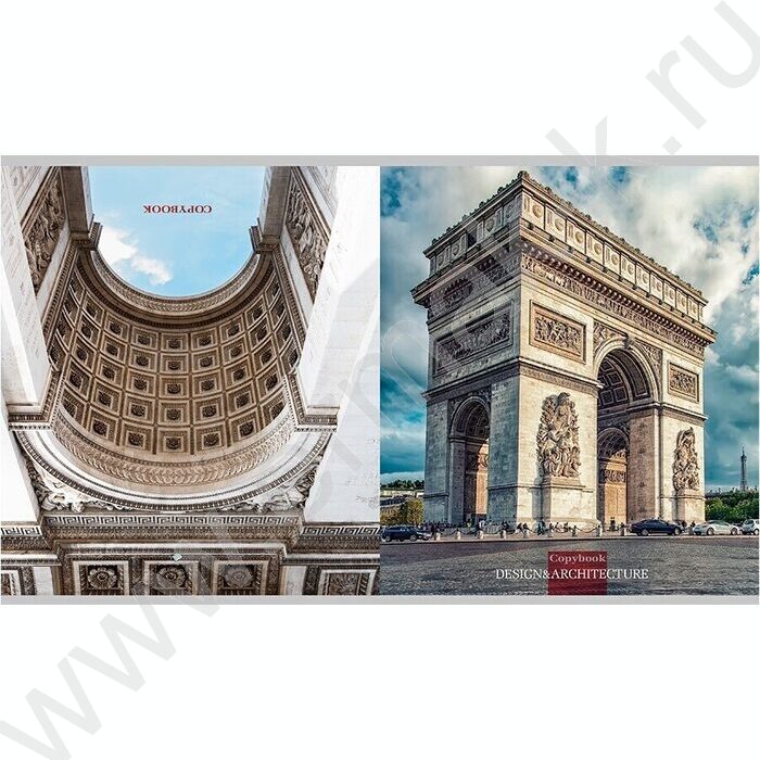 Тетрадь  96л клетка "Виды архитектуры" /перевертыши ассорти | Фото 3