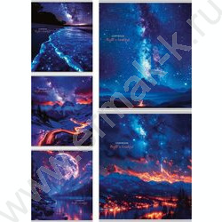 Тетрадь  96л клетка "Завораживающие огни" /глит.голограф/ ассорти | Фото 1