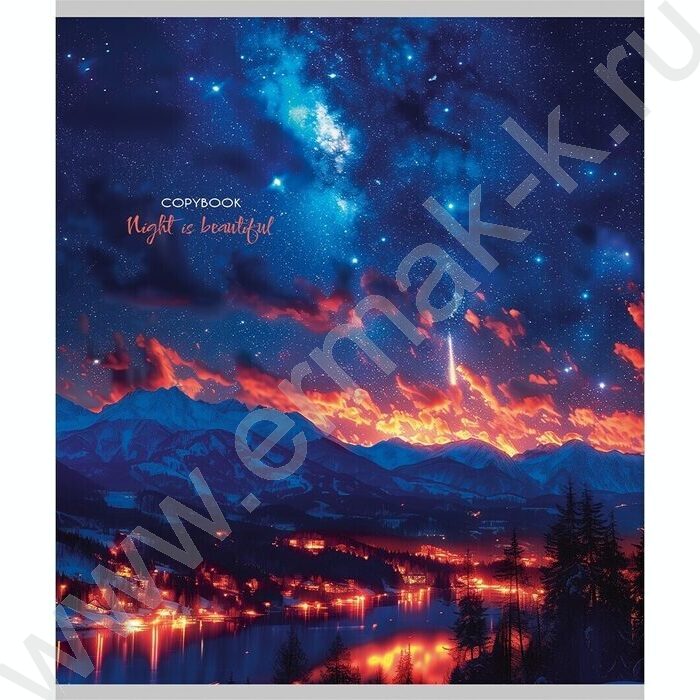 Тетрадь  96л клетка "Завораживающие огни" /глит.голограф/ ассорти | Фото 2