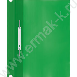 Папка-скоросшиватель, пластик. перф., А4, 160мкм /зеленый с прозр. верхом | Фото 2
