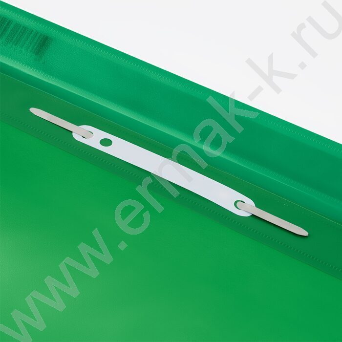 Папка-скоросшиватель, пластик. перф., А4, 160мкм /зеленый с прозр. верхом | Фото 3