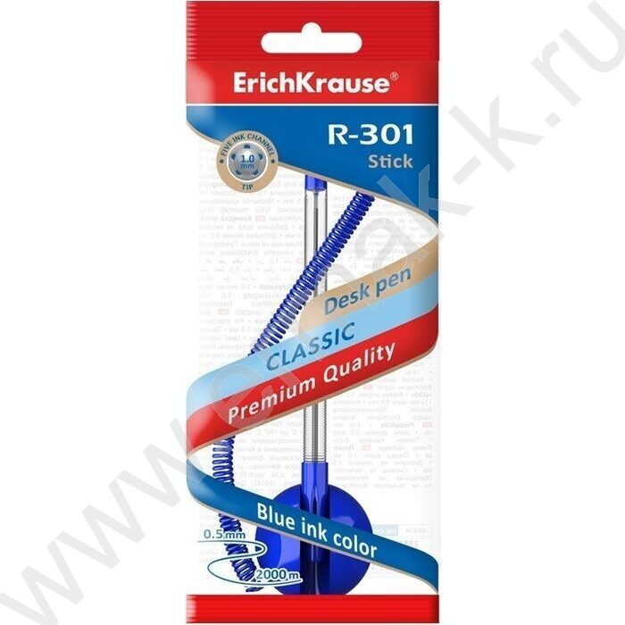 Ручка шар на подставке липучка R-301 Desk Stick Classic 1,0мм синяя | Фото 2