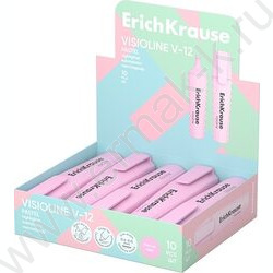 Текстовыделитель /розовый/ 5мм косой Visioline V-12 Pastel | Фото 2