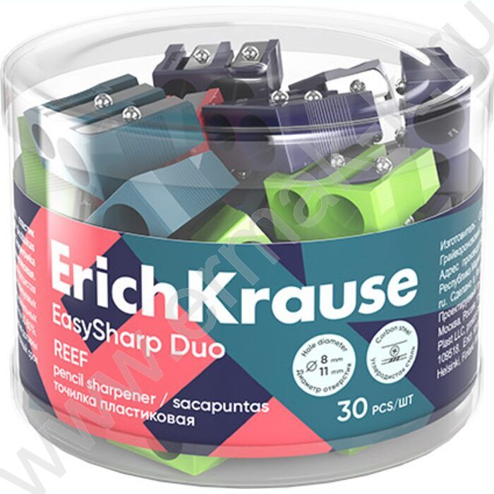 Точилка 2отв. пластик EasySharp Duo, Reef /ассорти | Фото 2