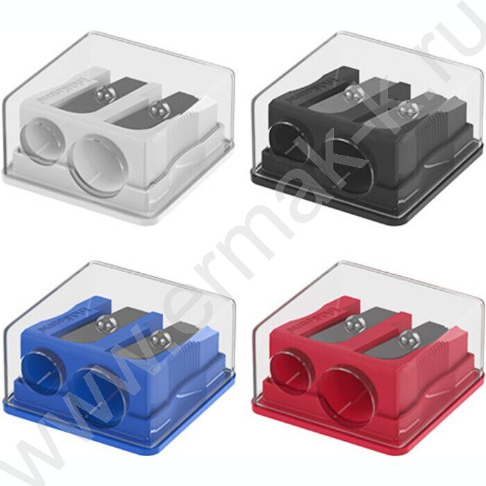 Точилка 2отв. пластик Base Duo, Classic /с контейнером /ассорти | Фото 1