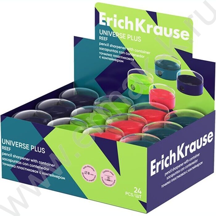 Точилка 1отв. пластик Universe Plus, Reef /с контейнером /ассорти | Фото 2