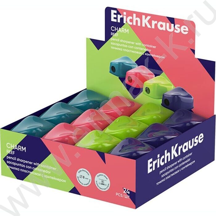 Точилка 1отв. пластик Charm, Reef /с контейнером /ассорти | Фото 2