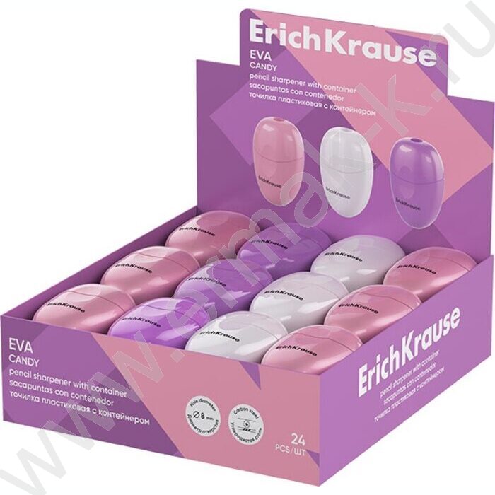 Точилка 1отв. пластик Eva, Candy /с контейнером /ассорти | Фото 2