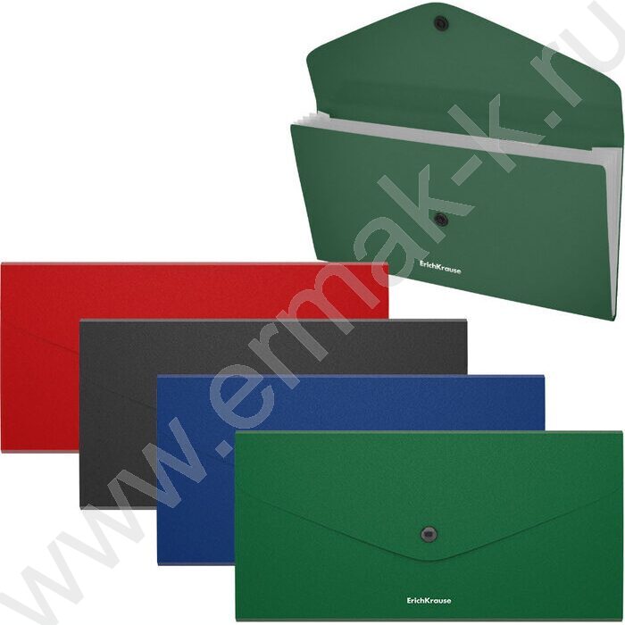 Папка-конверт на кнопке Travel Matt Classic, с 3 отделениями /ассорти | Фото 1