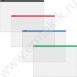 Папка-конверт на молнии А5 Zip Fizzy Clear прозрачный c цветной молнией /ассорти | Фото 1