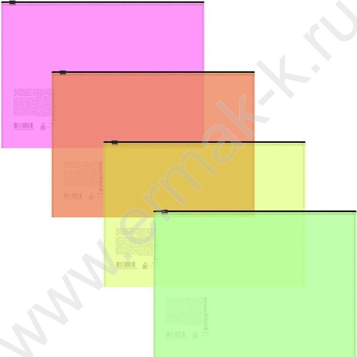 Папка-конверт на молнии А5 Zip Fizzy Neon /ассорти | Фото 1
