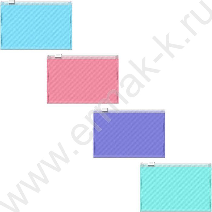 Папка-конверт на молнии Card Size Fizzy Pastel /ассорти | Фото 1