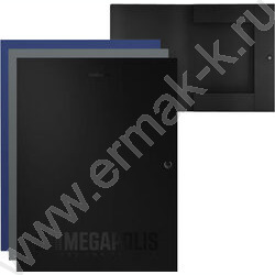 Папка-конверт на кнопке А4 MEGAPOLIS 3 клапана 8мм ассорти | Фото 1