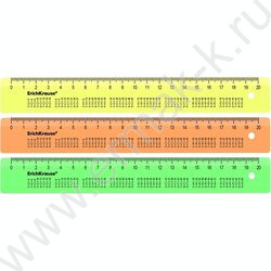 Линейка пл 20см Neon, с таблицей умножения /ассорти /коробка-дисплей | Фото 1
