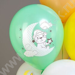 Шар воздушный 12" шелк рис. 1ст Зверята! 2цв. 5дизайнов | Фото 5