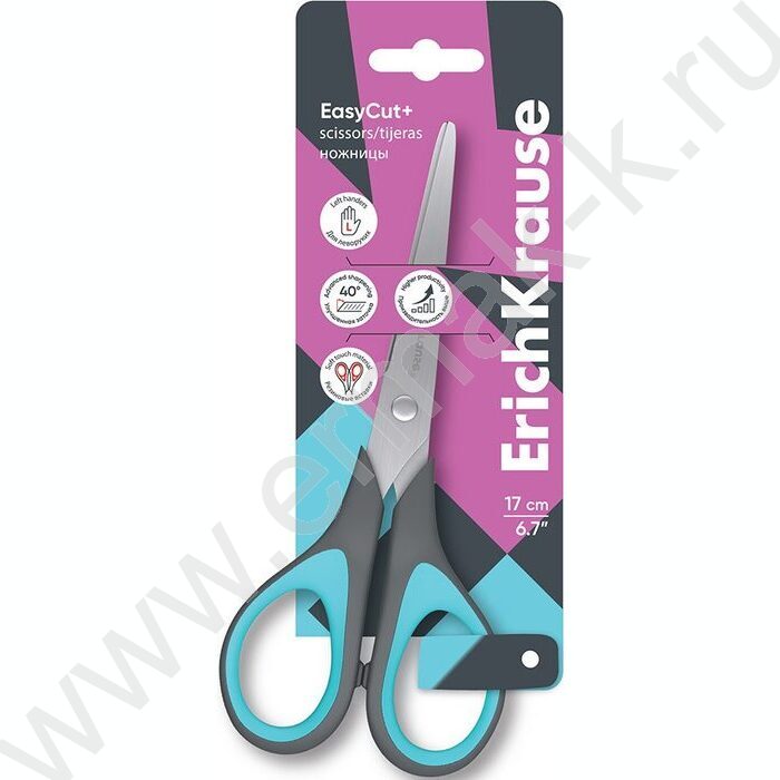 Ножницы для левшей 17см EasyCut+ ассорти /европодвес | Фото 1