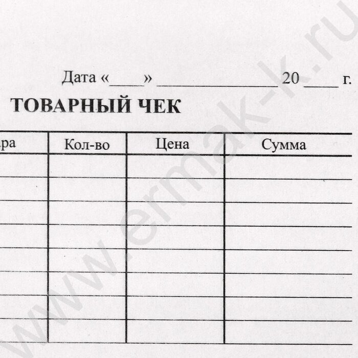 Бланк Товарный чек А6 /склейка.100шт | Фото 2